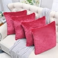 thumbnail image 2 of Home Soft Things Faux Fur Throw Pillow Cover 4 Piece Set-Persian Red - 20" x 20", 2 of 9