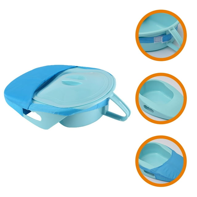 ELAYARD 1 Set Urinal Portable with Wavy Sky-Blue Design for Home Care and Nighttime Use by Elderly