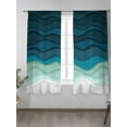 thumbnail image 2 of Sheer Curtains 72 inches Long, Abstract Water Duck Green Gradient Ocean Waves Light Filtering Sheer Window Curtains Rod Pocket Voile Drapes for Bedroom Living Room, 52"W x 72"L 2 Panels, 2 of 7