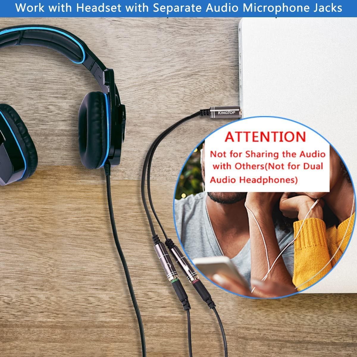 Separate headphone and microphone jacks sale