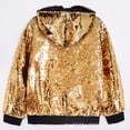 thumbnail image 3 of Fgnfyis Winter Coats for Men Sequin Zip up Long Sleeve Party Disco Sparkly Hooded Jacket Tops Mens Jacket Gold XXXL, 3 of 6