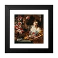 thumbnail image 2 of Abraham Brueghel 15x16 Black Modern Framed Museum Art Print Titled - A Young Woman Taking a Flower from a Vase, 2 of 5