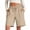 *Khaki, variant on ClodeEU Women's Elastic Waist Knee Length Shorts,Loose Fit Casual Summer Bermuda Pants Gray,Womens Plus XXL