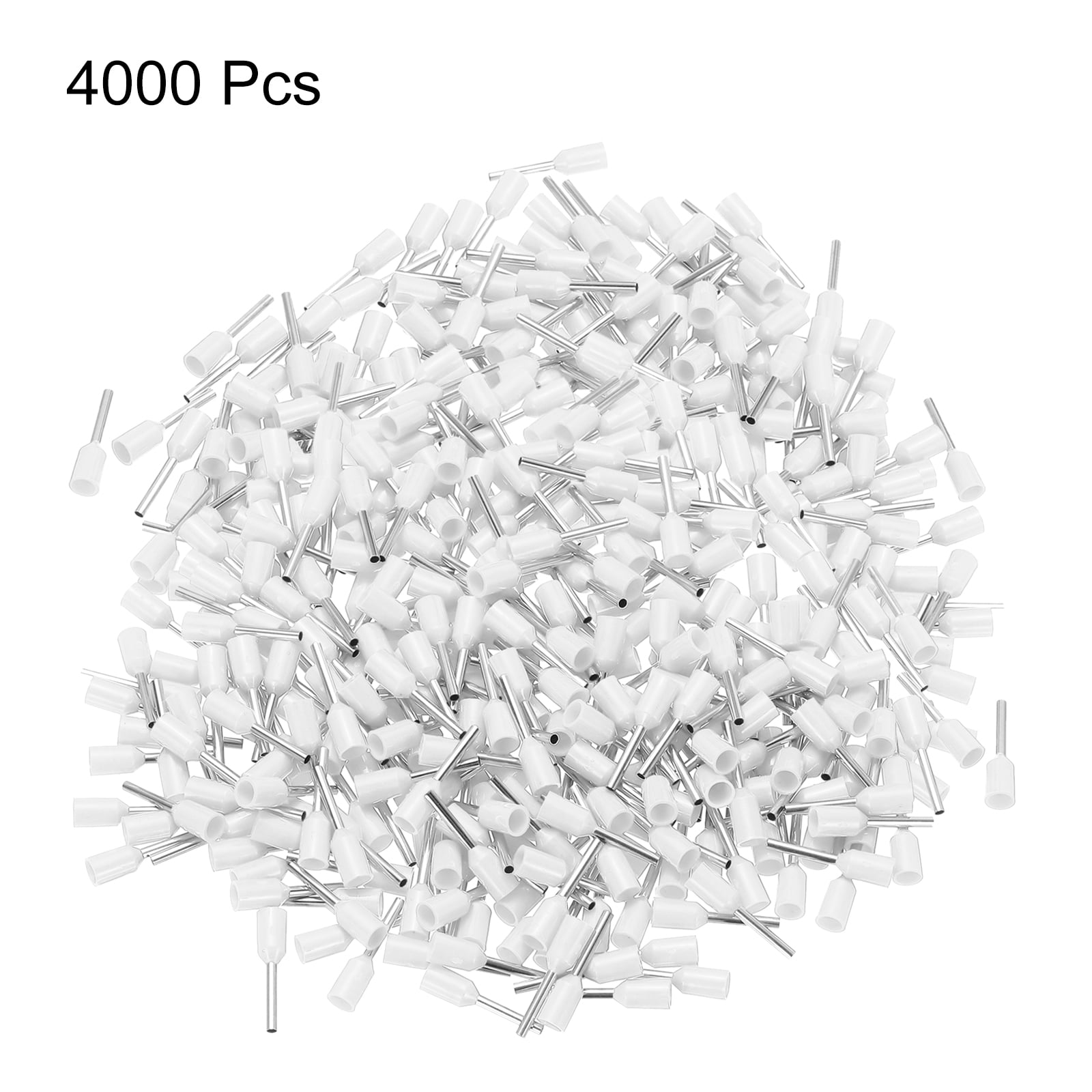 Uxcell 4000Pcs Insulated Ferrule Wire Connector Electrical Crimp Terminal 22 AWG for Electrical Equipment White