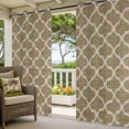 thumbnail image 2 of Outdoor Curtains for Patio Waterproof Moroccan Texture Indoor/Outdoor Curtain Tiebacks Retro Khaki Linen Privacy Curtain Sun Block Grommet Drapes for Pergolas Gazebo Porch 2 Panel 54x108 Inch, 2 of 9
