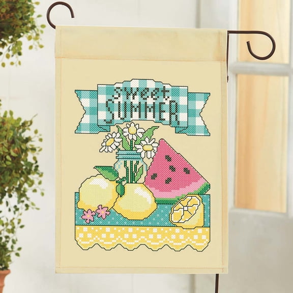 Herrschners® Sweet Summer Porch Flag Stamped Cross-Stitch