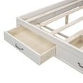 thumbnail image 6 of Wooden Daybed with 3 Storage Drawers and Shelves, Platform Bed Frame with Bookcase, Upper Soft Board and Sockets & USB Ports, for Bedroom Dorm Apartment, No Box Spring Needed, 6 of 8