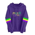 thumbnail image 2 of Craaazy Mardi Gras Hoodies for Women Carnival Mask Prints Crewneck Long Sleeve Tops Gifts, 2 of 4