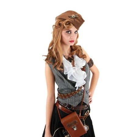 Steampunk Brown Naval Officer Costume Hat Adult One