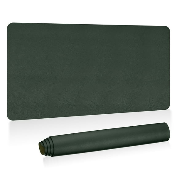Uxcell 31"x15" Large Desk Mat, PU Leather Dual Side Large Desk Pad, Dark Green