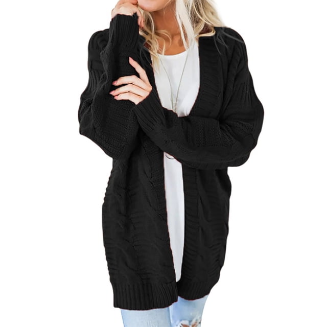 Women's Soild Knit Cardigans Loose Slouchy Oversized Wrap Chunky Sweaters Coat
