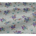 thumbnail image 4 of oneOone Cotton Jersey Grayish Blue Fabric Leaves & Watercolor Flower Floral Diy Clothing Quilting Fabric Print Fabric By Yard 58 Inch Wide, 4 of 4
