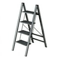 thumbnail image 5 of Multi-functional Small Ladder Household Folding Ladder Stool Storage Flower Rack Thickened Aluminum Alloy Herringbone Ladder Three-step Lightweight Stair, 5 of 5
