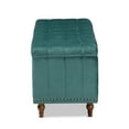thumbnail image 5 of Baxton Studio Kaylee Modern and Contemporary Teal Blue Velvet Fabric Upholstered Button-Tufted Storage Ottoman Bench, 5 of 11