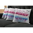 thumbnail image 5 of Ambesonne Animal Throw Pillow Cover 4 Pack, Flamingo and Bird, 24", Pink Blue Purple, 5 of 5