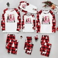 thumbnail image 4 of Family Christmas Pajamas Matching Sets Letter Graphic Long Sleeve Crewneck Shirts and Plaid Long Pants Cute 2 Piece Pj Loungewear Party Trendy Sleepwear, 4 of 6