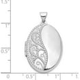 thumbnail image 5 of Avariah 14k White Gold 26mm 1/2 Hand Engraved Scroll Oval Locket - 33mm, 5 of 7