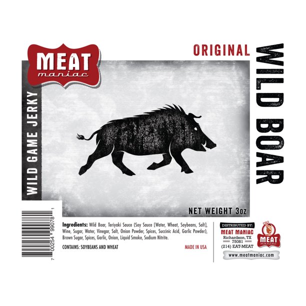 Meat Maniac Original Wild Boar Jerky 3oz Walmart Com