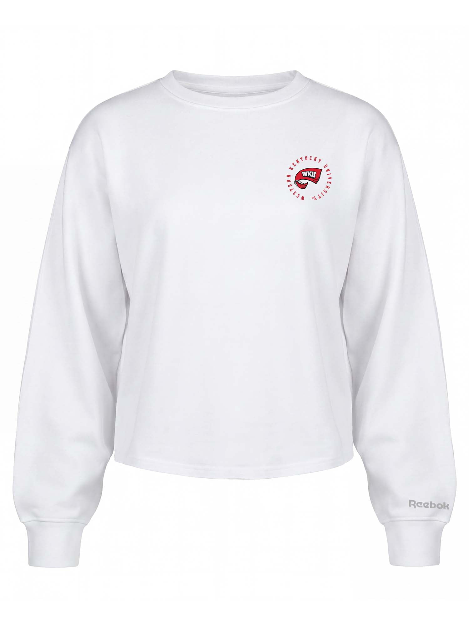 Western Kentucky Hilltoppers Reebok Womens White Heavyweight Cotton Long Sleeve Pullover