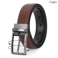 thumbnail image 2 of Odifni Mens reversible leather belt,genuine leather belt, black/brown belt, 2 in 1, 2 of 8