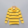 thumbnail image 2 of HCNTES Little Boys Long Sleeved T Shirt Striped Comfortable Polo Shirt Casual Versatile Tshirt(Yellow,6-7 Years), 2 of 4