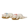 thumbnail image 1 of Escultura de jardín con lindos gatos blancos dormidos con lazos, higos de PVC, 1 of 3