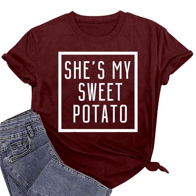 Meichang T-Shirts pour Femmes, Hauts de la Saint-Valentin, Imprimé Cœur d'Amour Doux, T-Shirts Mignons, Col Rond, Manches Courtes, T-Shirts de Vacances, Saint-Valentin