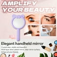 thumbnail image 4 of RAGUPEL Hand Mirrors with Handle,Compact Round Mirror 8.3"*4.5"*0.8" Handheld Mirror,Cartoon Bear Shape Hand Mirrors with Handle,Purple, 4 of 7