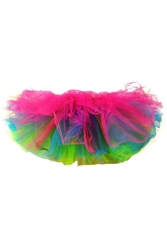 Women 5 Layers Tutu Fluffy Dance Ballet Bubble Skirt Puffy Elastic Tulle Short Skirts Halloween Christmas Costume
