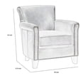 thumbnail image 5 of Tria 35 Inch Accent Chair- Gray Top Grain and Split Leather- Brown Wood, 5 of 6