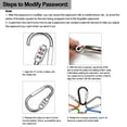 thumbnail image 3 of 1pc Travel Bag Luggage Security Combination Lock Locking Carabiner Padlock, 3 of 13