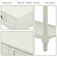 thumbnail image 4 of Entryway Table with Solid Wood Legs Console Table Traditional Design with Two Drawers and Bottom Shelf Sofa Table, 4 of 7