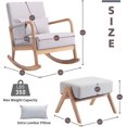 thumbnail image 2 of Nursery Rocking Chairs with Ottoman，Rocker Chair Glider Chair for Nursery，Modern Mid Century Living Room Chair Nursing Comfy Chairs for Mom Seniors, Light Gray, 2 of 6