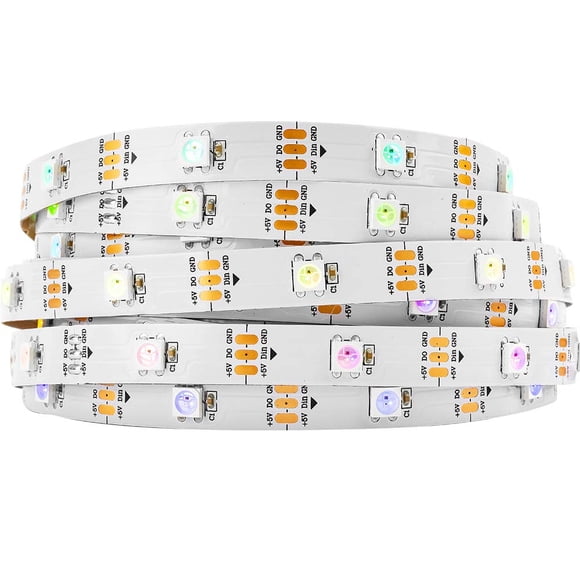 BTF-LIGHTING WS2812B Tira de luces LED 1m 5m 30LEDs/m 60LEDs/m IP30 IP65 IP67 5050SMD Direccionable individualmente PCB blanco negro flexible Tira de píxeles LED a todo color Dream Color DC5V