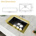 thumbnail image 5 of Logmey 32"x19"Kitchen Sink Single Bowl Black Stainless Steel with Drainer Undermount, 5 of 9
