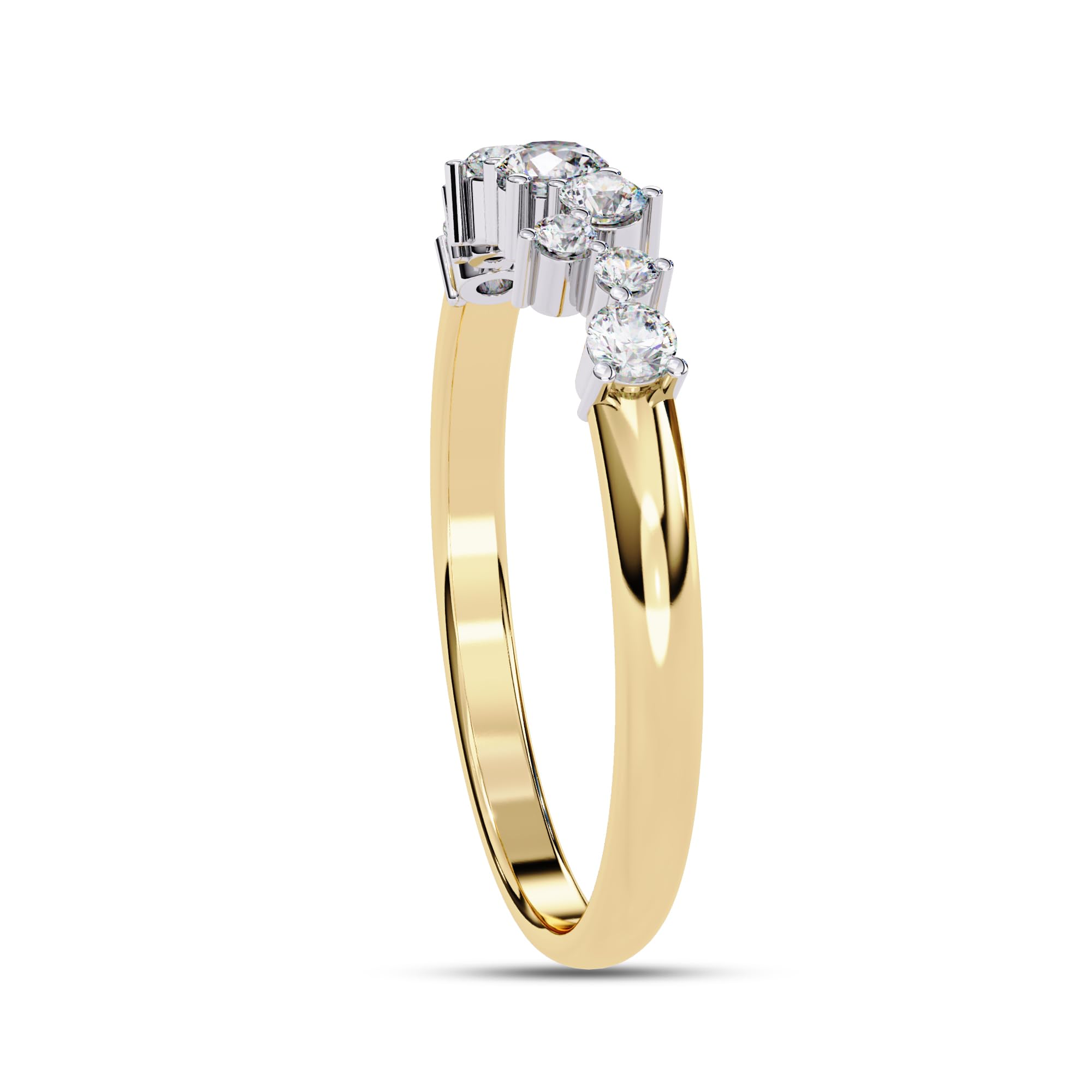 AFFY Eternity Rings for Women, Round Cut Lab Created Moissanite Engagement Wedding Band Ring in 10K Solid Yellow Gold Size-6.5