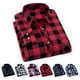 thumbnail image 3 of Hombres Plaid camisa Abrigos de plumas collar manga larga sola fila botón clásico superior para hombres Niños, 3 of 5