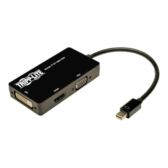 Tripp Lite 6in Mini DisplayPort to VGA / DVI / HDMI Adapter Converter mDP 6" - Video converter - DisplayPort - DVI, HDMI, VGA - black