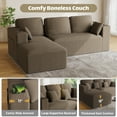 thumbnail image 6 of Wiilayok 110" L-Shape Cloud Sectional Couch with Oversized Chaise,Modern Modular Sofa with Cup Holder and Side Pouch,Comfy Boneless Upholstered Couches for Living Room,Light Brown, 6 of 8