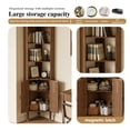 thumbnail image 5 of 72.3'' Tall Corner Cabinet with Doors & Shelves for Living Room, Bathroom, Kitchen, Walnut, 5 of 8