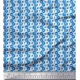 thumbnail image 1 of Soimoi Blue Rayon Crepe Fabric Airplane,Trophy & Geometric Symbol Print Fabric by Yard 46 Inch Wide, 1 of 3