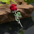thumbnail image 5 of EOEMY Fashion Women'S Red Rose Flower Brooch Pin Breastpin Charm Lady Wedding Jewelry, 5 of 6