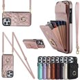 thumbnail image 5 of Crossbody Wallet Case for iPhone 15 Pro Max/ 15 Ultra, PU Leather Handbag Purse Cover with Card Slots Holder Wrist Strap Lanyard, 5 of 5