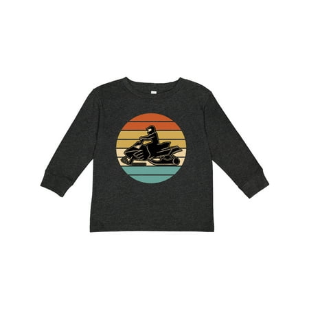 

Inktastic Snowmobile Retro Sunset Gift Toddler Boy or Toddler Girl Long Sleeve T-Shirt