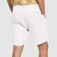 thumbnail image 3 of Pantalones de Hombre Elástico Cintura Músculo Casual Imitación Algodón Lino Textura Atado Cinco Cuartos de Pantalones Cortos, 3 of 8