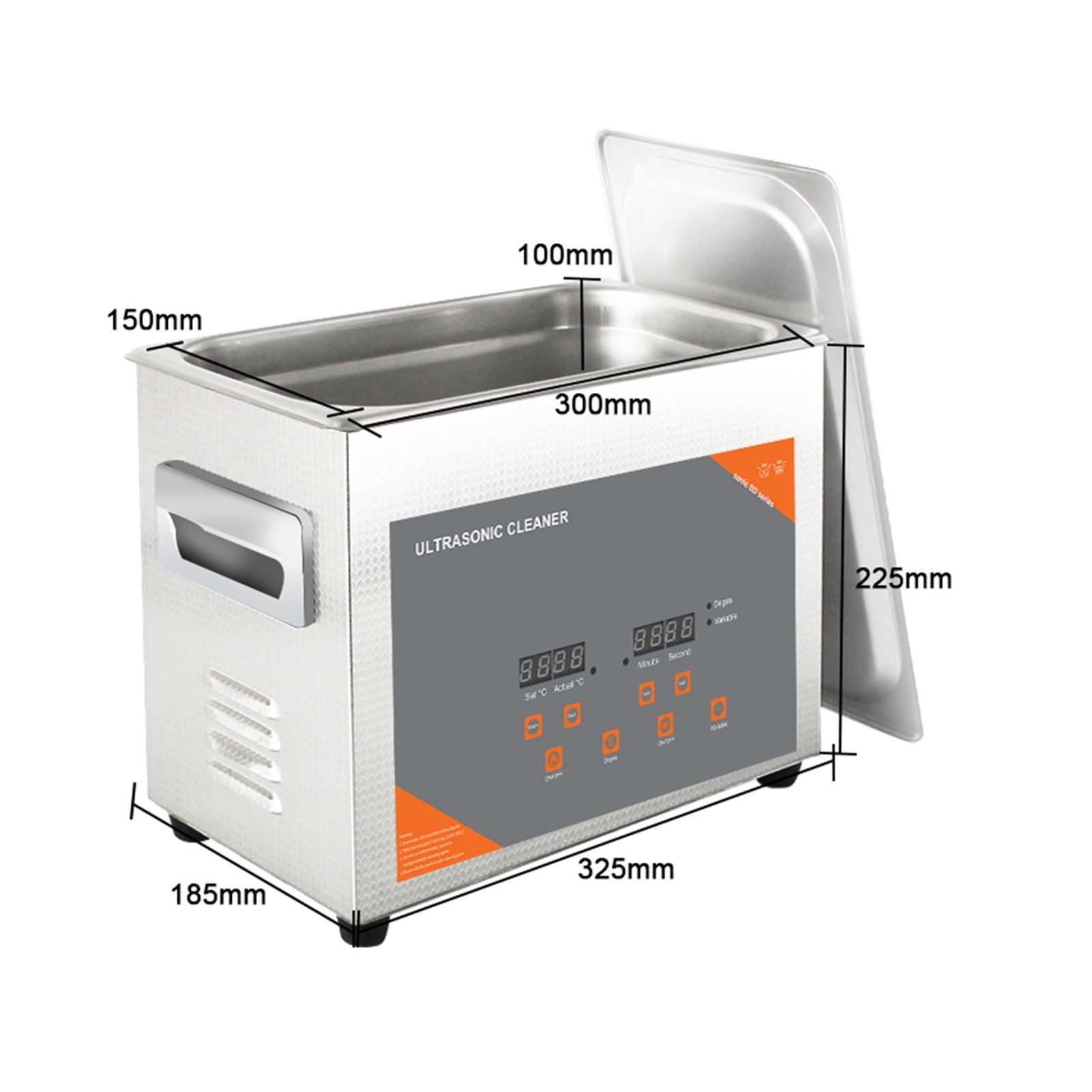 Ultrasonic Cleaner With Heater Timer Wash Watches Glasses Makeup Brush Jewelry Ring Ultrasound Sonic 4L 180W ,Strong Cleaning