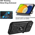 thumbnail image 5 of Case for Samsung Galaxy A03 with Slide Camera Cover,Military Grade Heavy Duty Protection Phone Case Cover with Magnetic Ring Kickstand for Samsung Galaxy A03 SJ Silver, 5 of 9