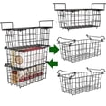 thumbnail image 1 of Cestas de congelador para contenedores organizadores de congelador horizontal, paquete de 2 organizadores apilables para congelador profundo y 1 paquete de organizador colgante ajustable para congelad, 1 of 8