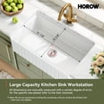 HOROW 33"x 20'' Fireclay Single Bowl Apron Farmhouse Sink with Cutting ...
