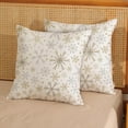 thumbnail image 5 of Christmas Pillow Covers 16x16 Inches Pack of 2, Gold Gray Snowflake Throw Pillow Covers Christmas Decorative Pillowcase Winter Farmhouse Decoration Cushion Cover for Sofa Couch Christmas Decor, 5 of 6